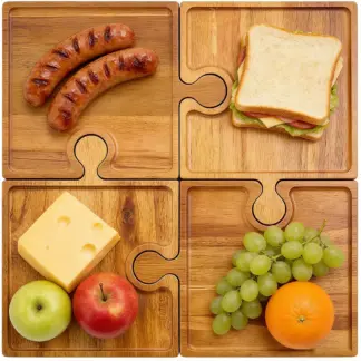 PuzzleTray™ Дървен сет за сервиране на пъзели