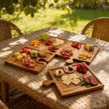 PuzzleTray™ Дървен сет за сервиране на пъзели