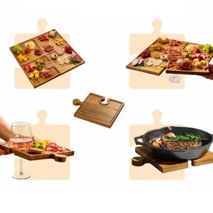 PuzzleTray™ Дървен сет за сервиране на пъзели