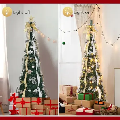 MerryPine™ сгъваема украсена коледна елха