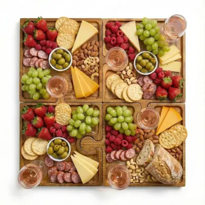PuzzleTray™ Дървен сет за сервиране на пъзели