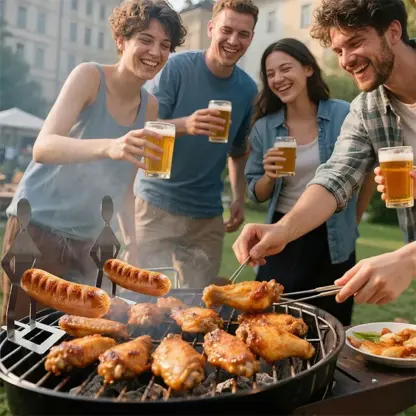 GrillBoyz™ забавни държачи за барбекю наденички – комплект от 3 броя