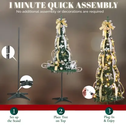 MerryPine™ сгъваема украсена коледна елха-middle