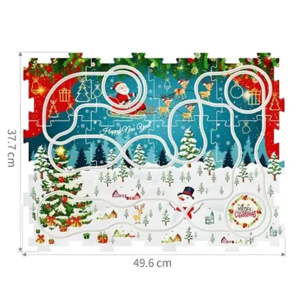 MerryRail™ коледна пъзел писта с електрически влак – 25 части-middle