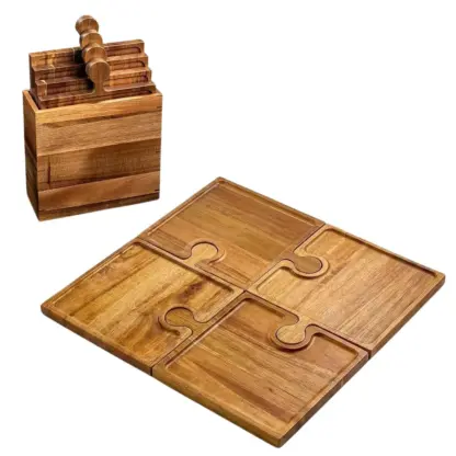 PuzzleTray™ Дървен сет за сервиране на пъзели