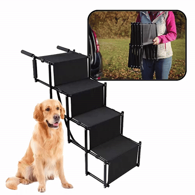 StairPup™ Skládací rampa pro domácí mazlíčky se 4 schůdky