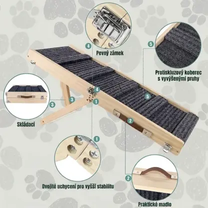 PawClimb™ skládací nastavitelná psí rampa