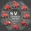 MagnaFleet™ stavebnice magnetických destiček 8 v 1