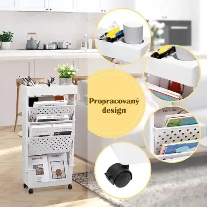 BookCart™ pětiúrovňová pojízdná knihovna-middle