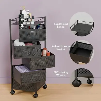 SpinRack™ rotierendes Regalwagen - 4 Ebenen