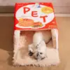 FluffyBox™ boxförmiges Plüsch-Katzenbett