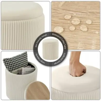 Tabura™ Aufbewahrungs-Set Hocker mit wendbarem Deckel