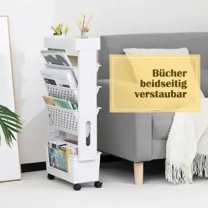 BookCart™ Fahrbares 5-stöckiges Bücherregal