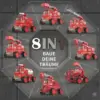 MagnaFleet™ 8-in-1 Magnetfliesen-Bausatz