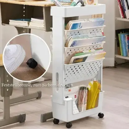 BookCart™ Fahrbares 5-stöckiges Bücherregal