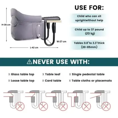 ClipMunch™ klappbarer Hochstuhl für Babys mit Tablett