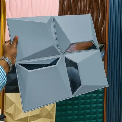 Reflectiva™ 3D PVC-Spiegelwandpaneel 50 x 50 cm - 8er Pack