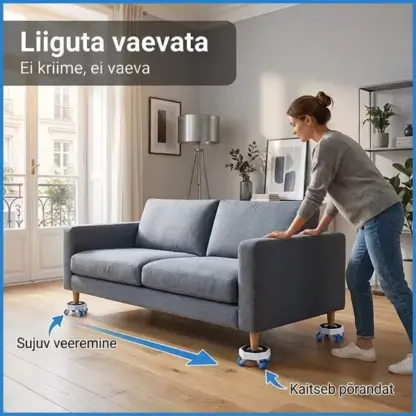 FurnyFlex™ mööbli transpordirullikute komplekt