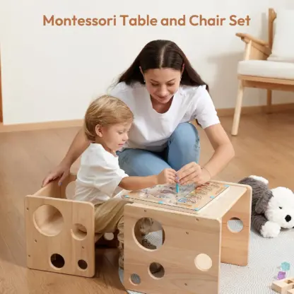MonteKiddo™ puidust lauakomplekt väikelastele