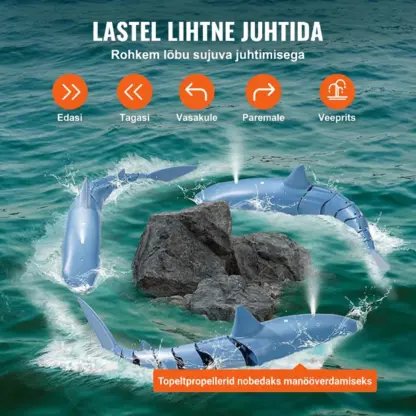 JawHunter™ kaugjuhitav suur valgehai mänguasi