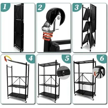 StackMax™ kokkupandav metallriiul – 4 tasandit