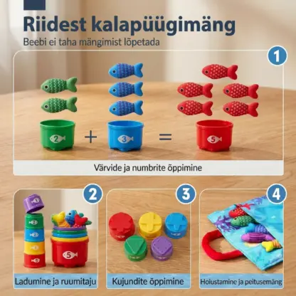 HookaPlay™ Montessori kalapüügi- ja sorteerimismäng väikelastele