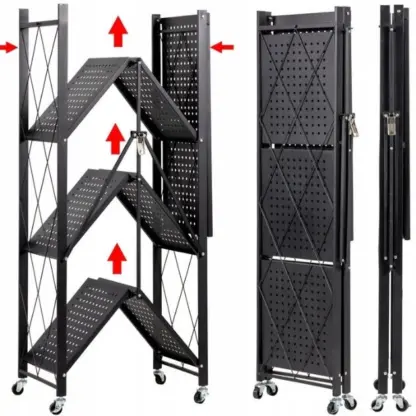 StackMax™ kokkupandav metallriiul – 4 tasandit