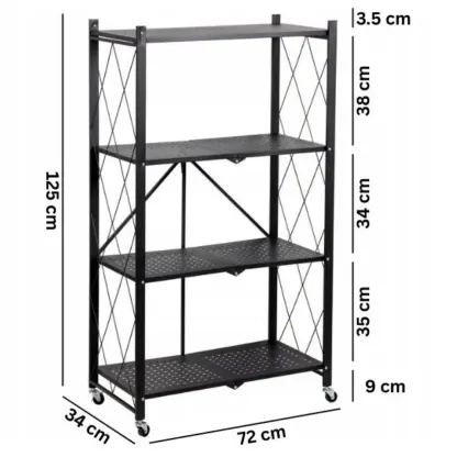StackMax™ kokkupandav metallriiul – 4 tasandit-middle