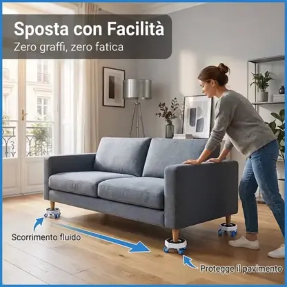 FurnyFlex™ set di rotelle per trasporto mobili