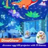 DinoGlow™ proiettore LED a forma di uovo di dinosauro con 21 temi