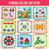 GeoMag™ set di puzzle geometrico magnetico in legno