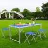 CampMate™ Tavolo da campeggio pieghevole in alluminio con 4 sedie