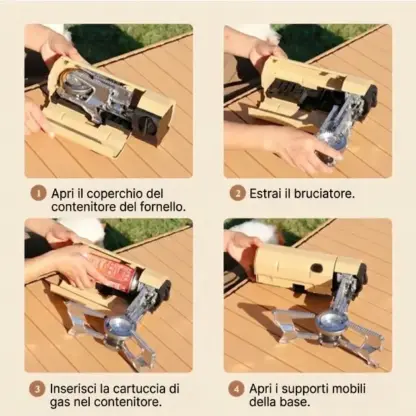 FlameGo™ fornello a gas pieghevole portatile