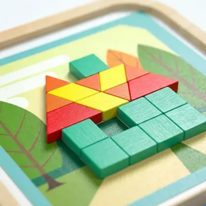 GeoMag™ set di puzzle geometrico magnetico in legno