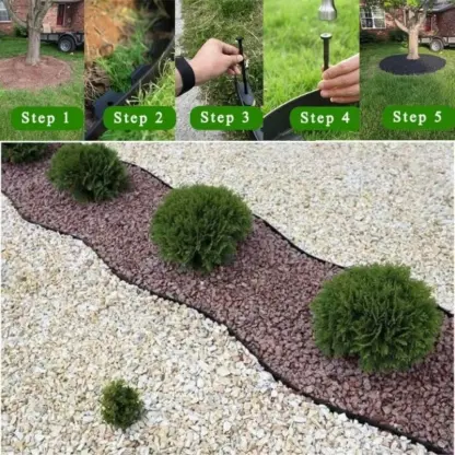 EasyBorder™ bordo per prato in plastica con chiodi - 10m