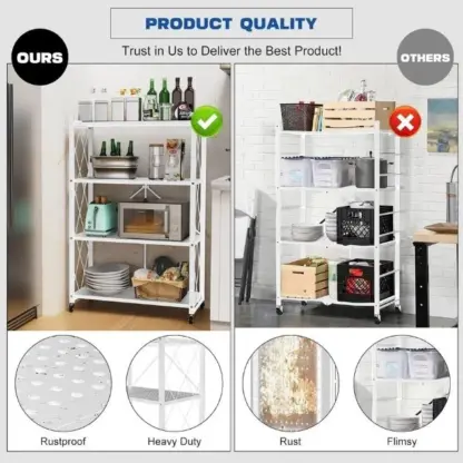 StackMax™ scaffale metallico pieghevole – 4 livelli