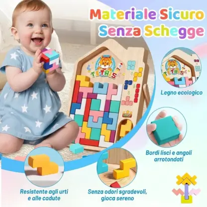 Gioco di blocchi in legno per bambini TetriWood™-middle