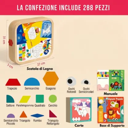 GeoMag™ set di puzzle geometrico magnetico in legno-middle