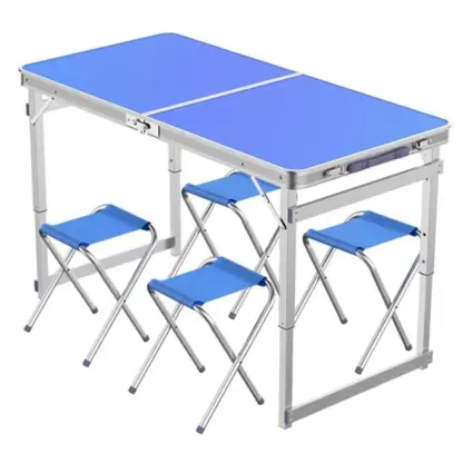 CampMate™ Tavolo da campeggio pieghevole in alluminio con 4 sedie