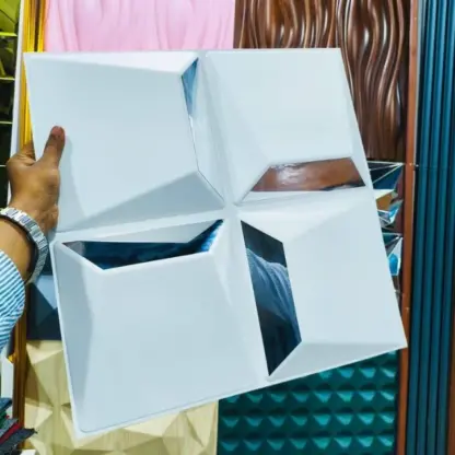 Reflectiva™ 3D PVC καθρέφτης τοίχου πάνελ 50 x 50 εκ. - 8 τεμάχια