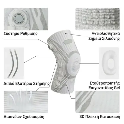Athlexa™ επιγονατίδες συμπίεσης με ρυθμιζόμενο κομβίο – 2 τεμάχια-middle