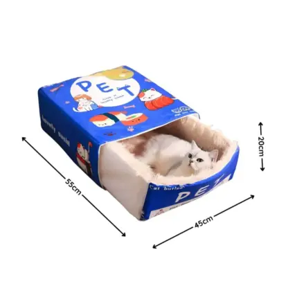 FluffyBox™ κρεβάτι γάτας σε σχήμα κουτιού με απαλό υλικό-middle