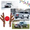 SantaRide™ Božićni komplet za ukrašavanje automobila s motivom kišnog jelena i svjetlima