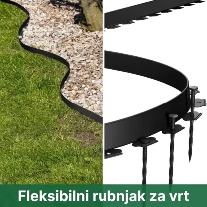 EasyBorder™ plastična ogradica za travnjak s čavlima - 10m