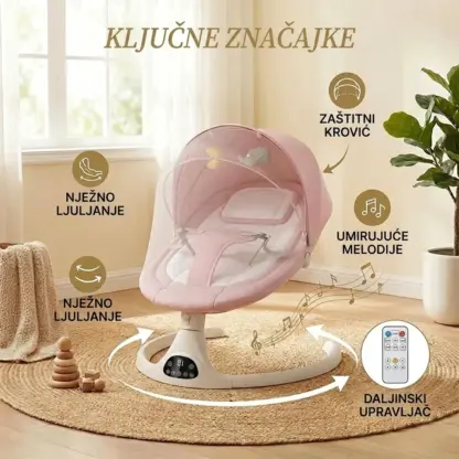 Električna njihaljka za bebe s daljinskim upravljačem RockyBaby™