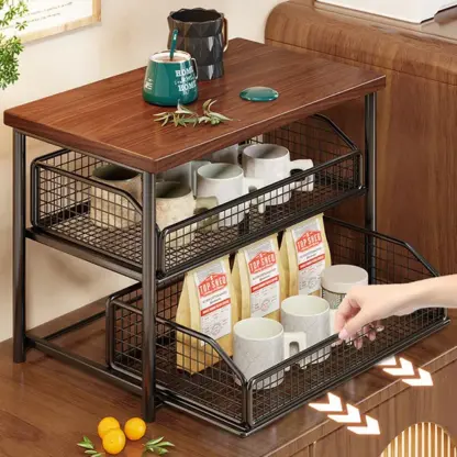 ShelfGlide™ dvoetažna kuhinjska polica s kliznim košarama
