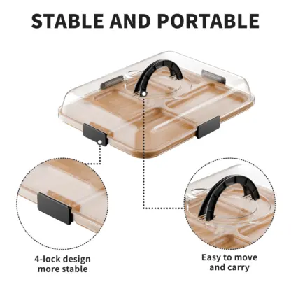 TrayLuxe™ bambusov pladanj za grickalice sa 6 pretinaca i poklopcem-middle