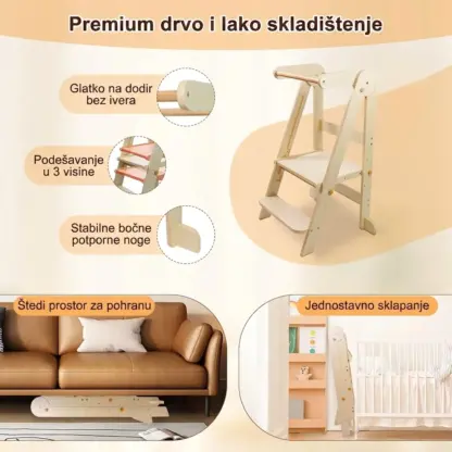 BabyTower™ drveni prilagodljivi edukacijski toranj-middle