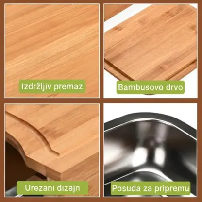 ChopStar™ bambusova daska za rezanje s ladicama-middle