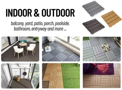 DeckLock™ egymásba illeszthető PVC fa utánzatú padlólapok – 12x (30x30cm) = 1,08 m²